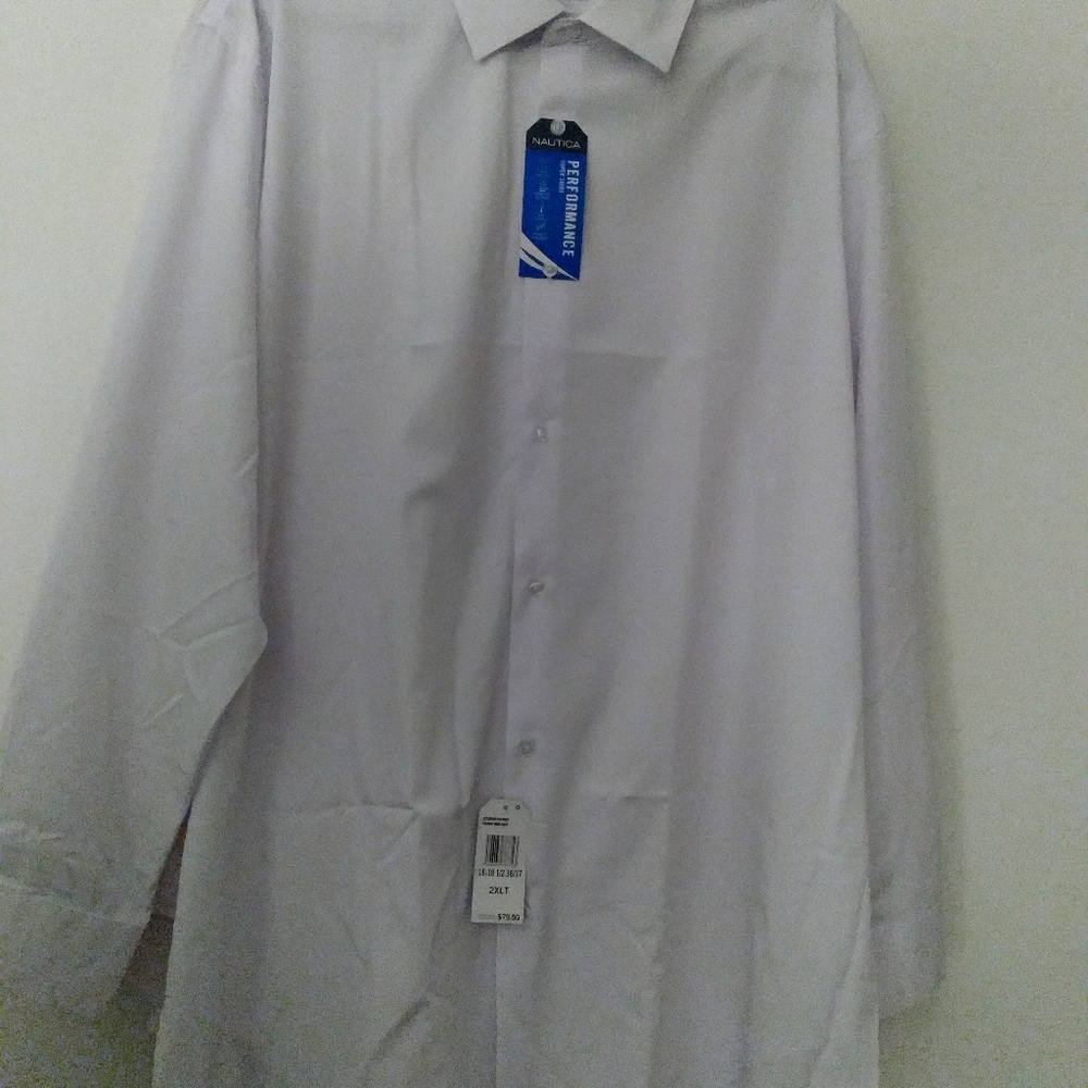 Nautical slim fit long sleeve dress shirt 2XL